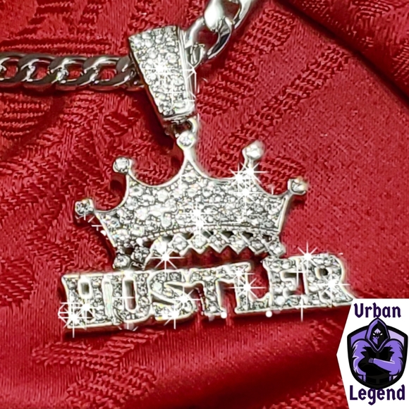*NEW!* 14K White Gold Micropave Hustler Pendant - Picture 1 of 11